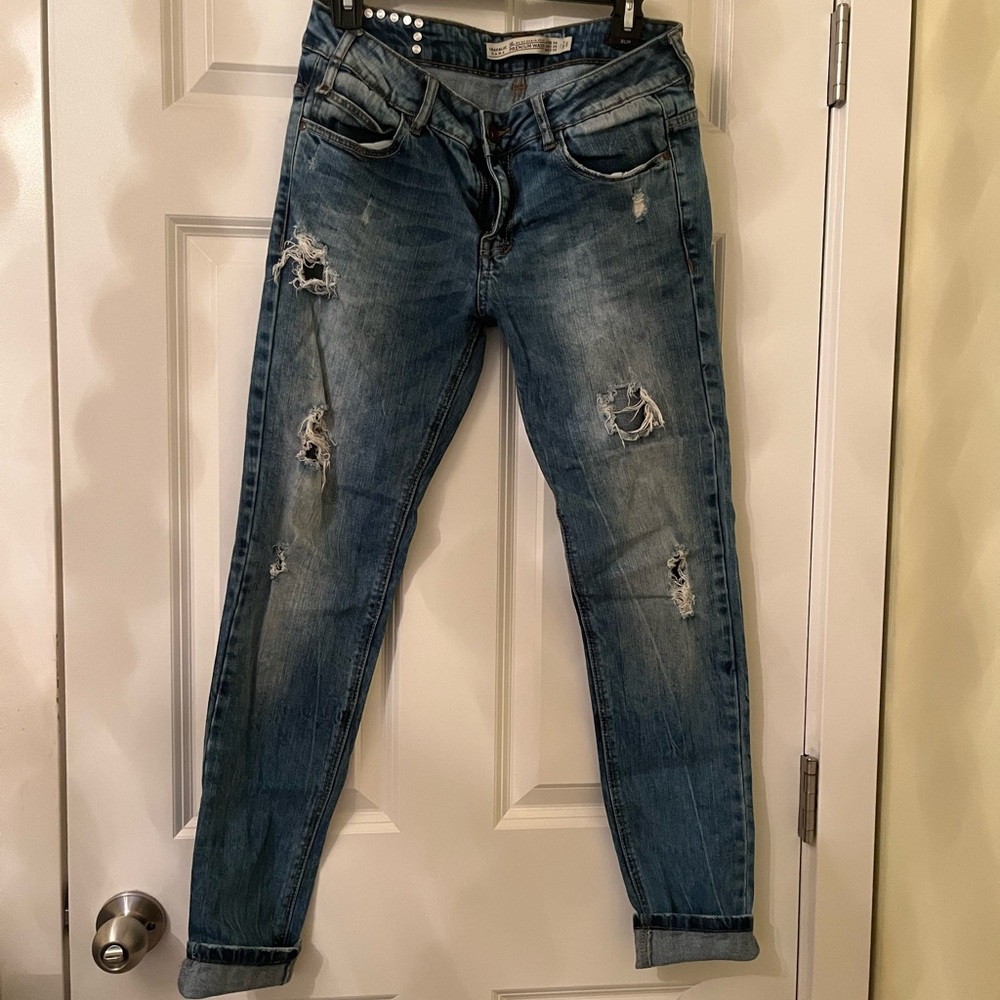ZARA Boyfriend Slim Distress Jeans 👖